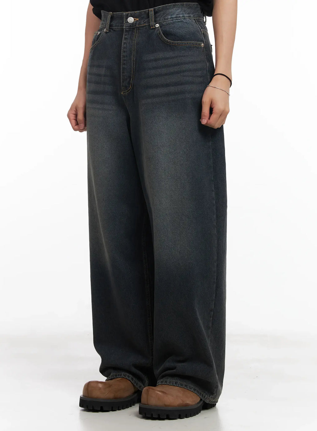 Men's Washed Baggy Jeans IU519