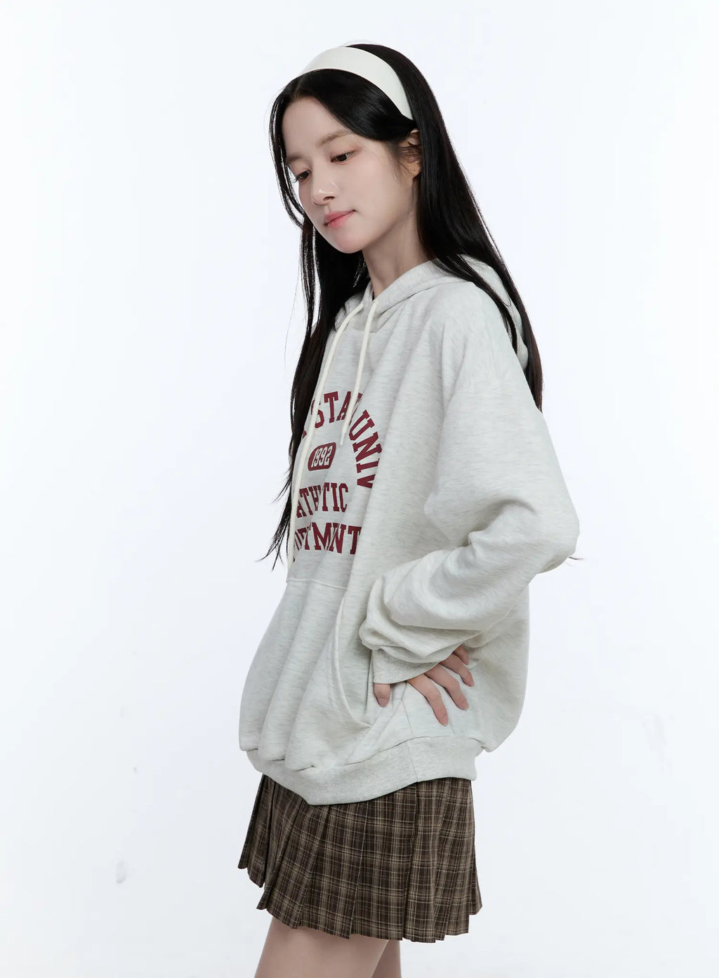 University Print Oversized Hoodie CG514