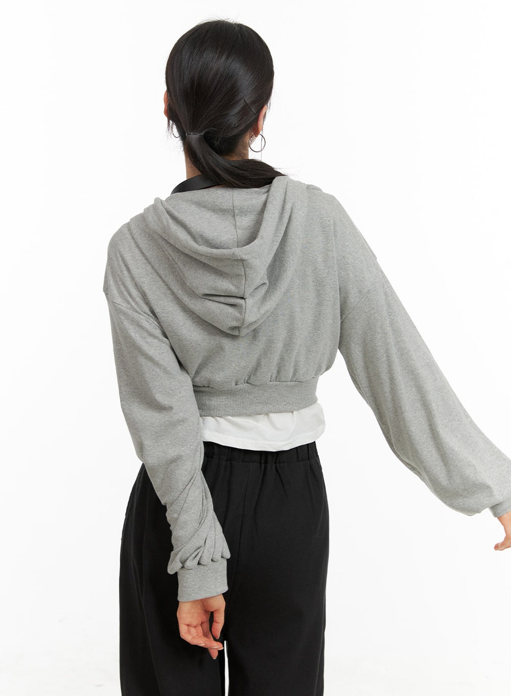 Zip-Up Crop Hoodie Sweatshirt OA419