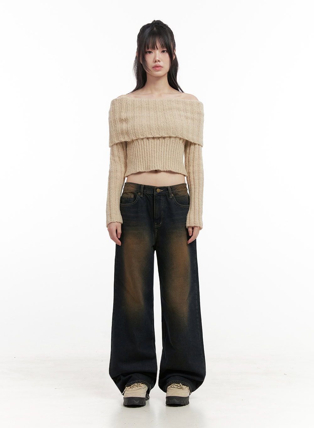 Alexia Washed Denim Wide-Leg Jeans ID402