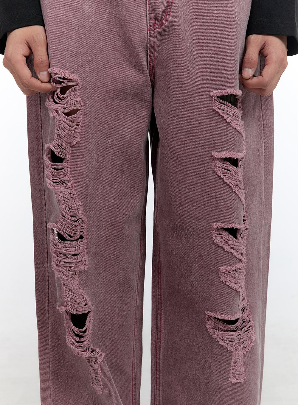 Men's Distressed Wide Leg Pants IO428