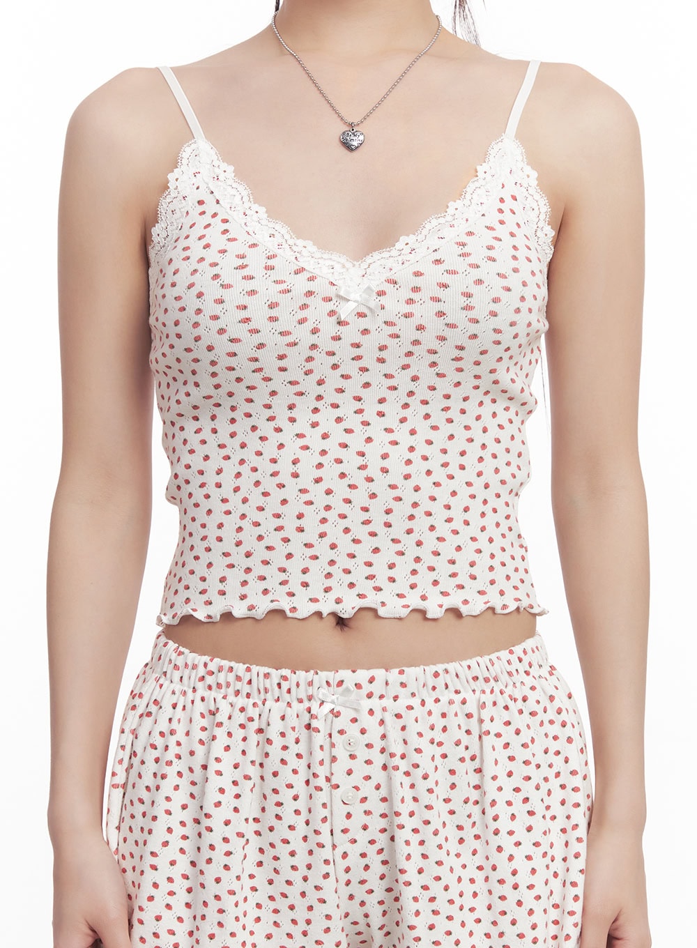 Graphic Print Lettuce Edge Cami CA525