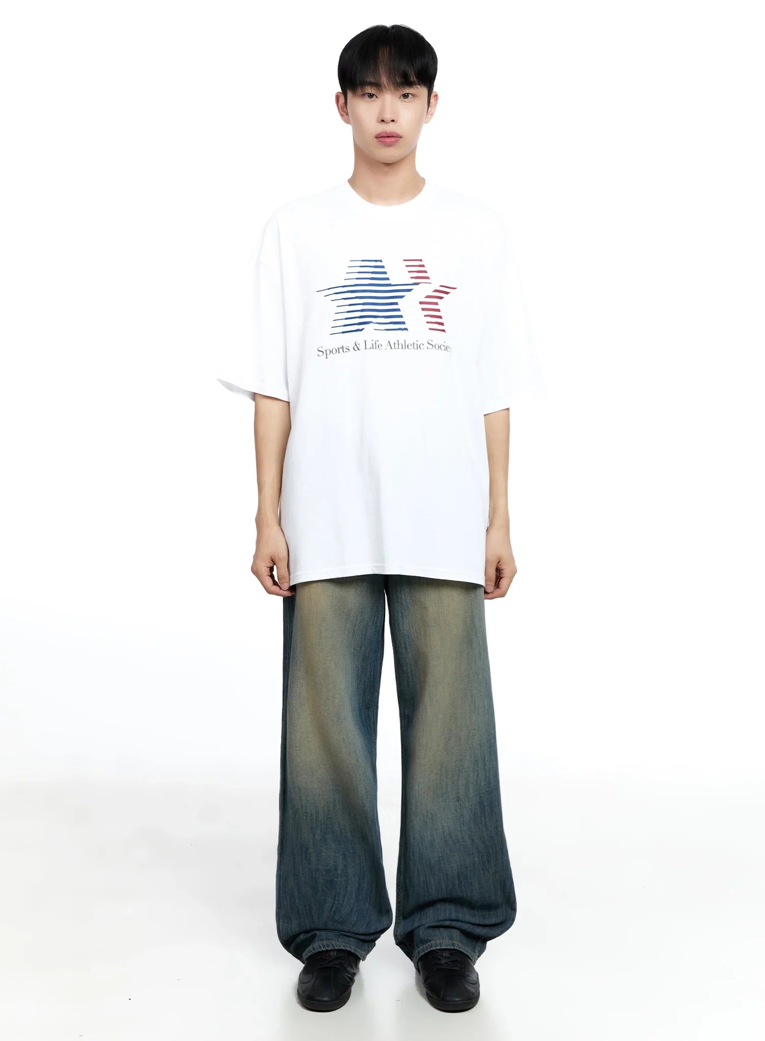 Men's Oversized Star Graphic T-Shirt IG520