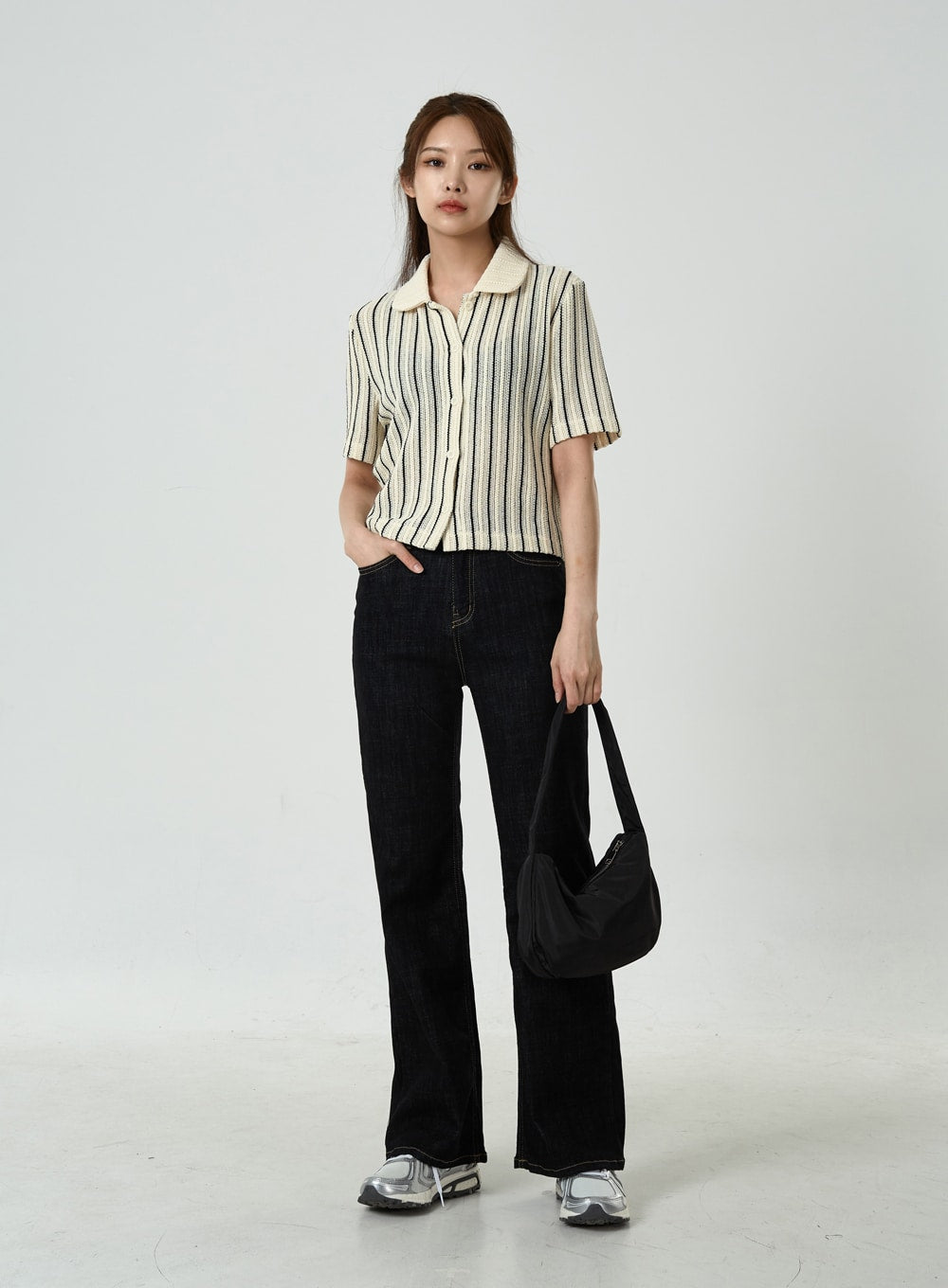 Semi Boot-Cut Raw Denim Pants CU11