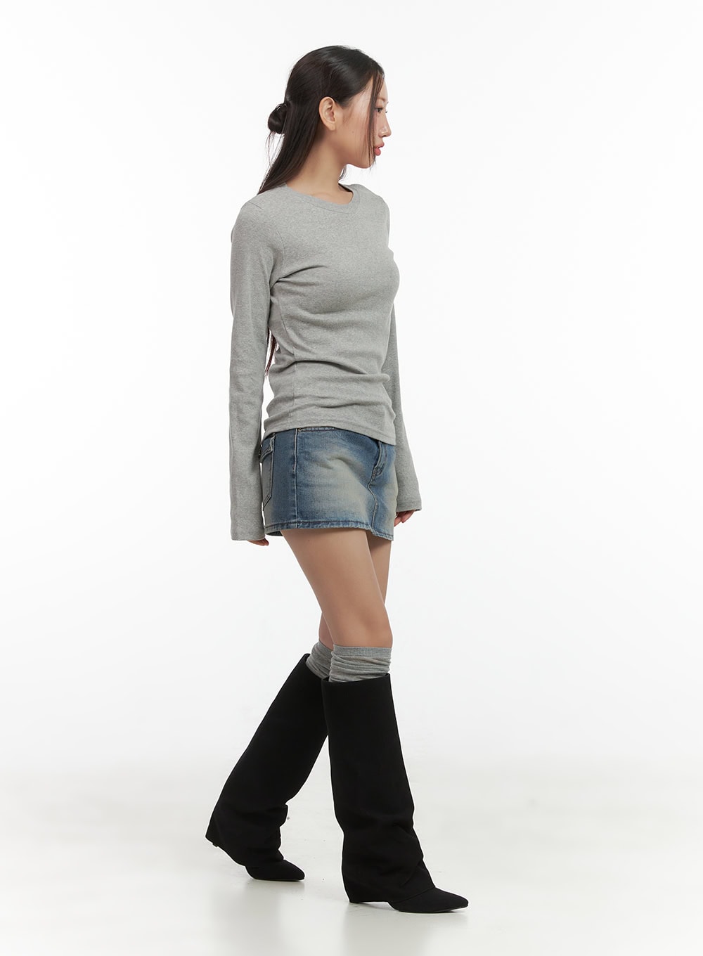 Faded Denim Mini Skirt CO417