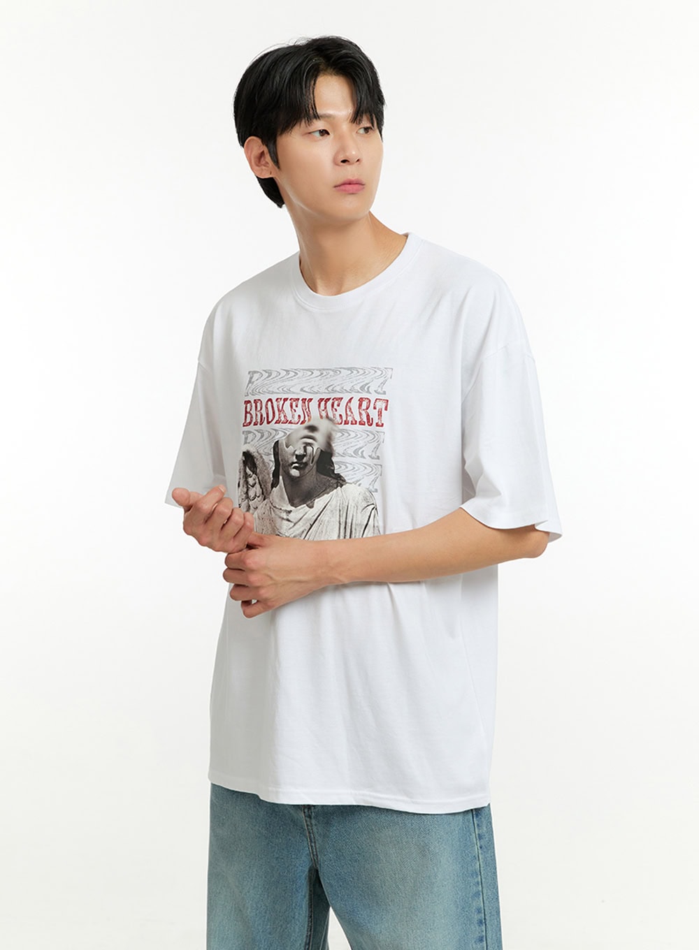 Men's Oversized Graphic Cotton T-Shirt IL412