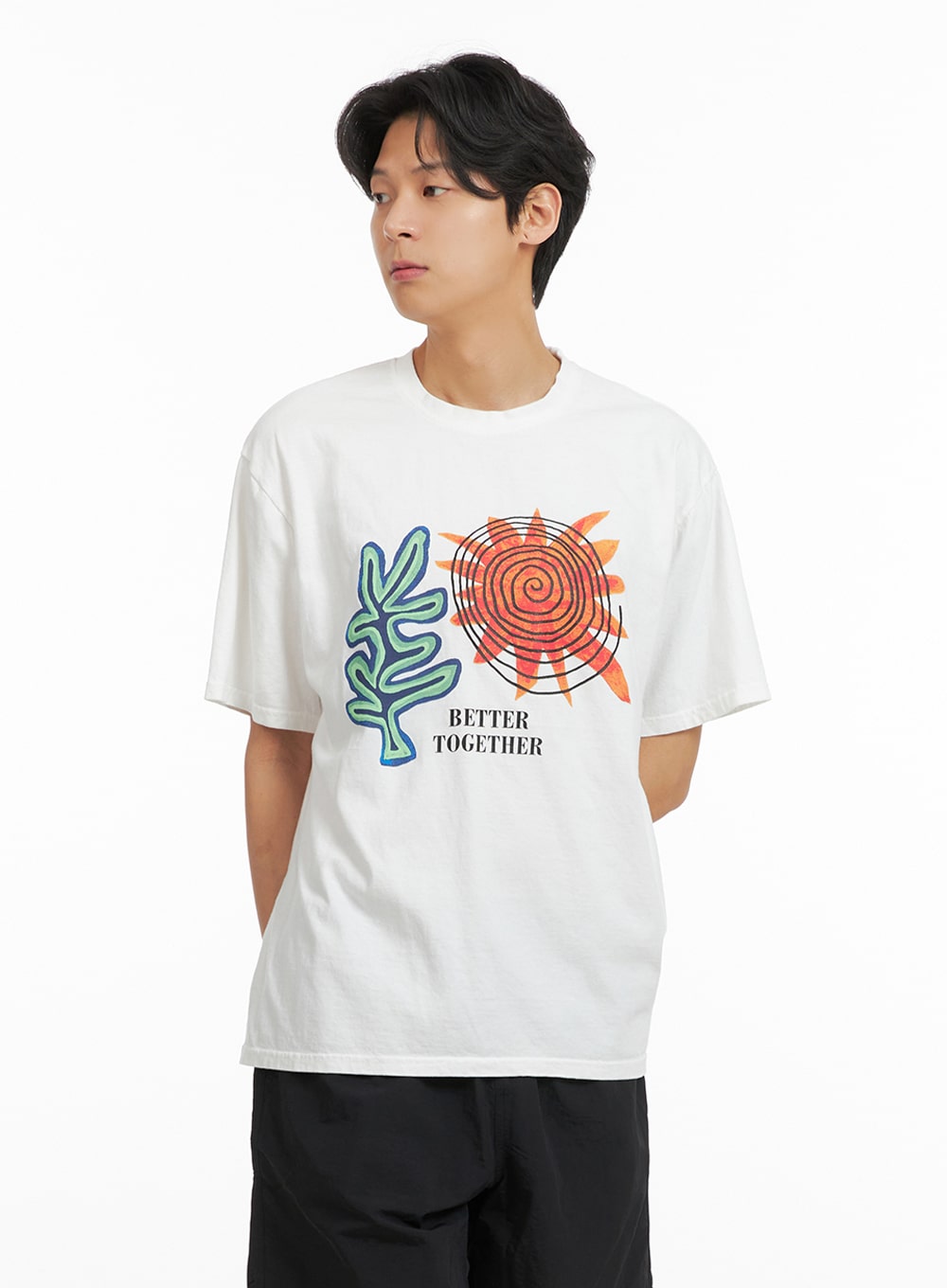 Men's Graphic Cotton T-Shirt IA402
