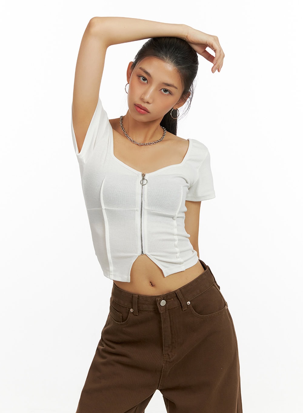 Zip-Up Crop Top IU412