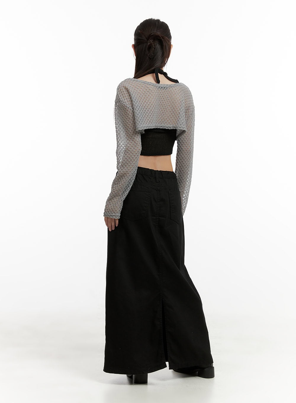 String Waist Maxi Skirt CL431