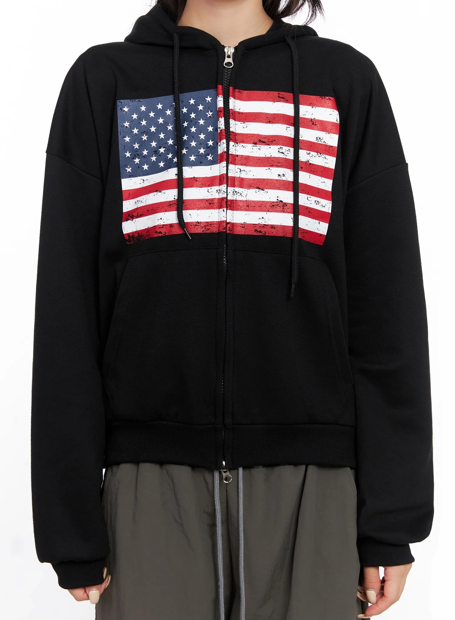 American Flag Zip-Up Hoodie IS515
