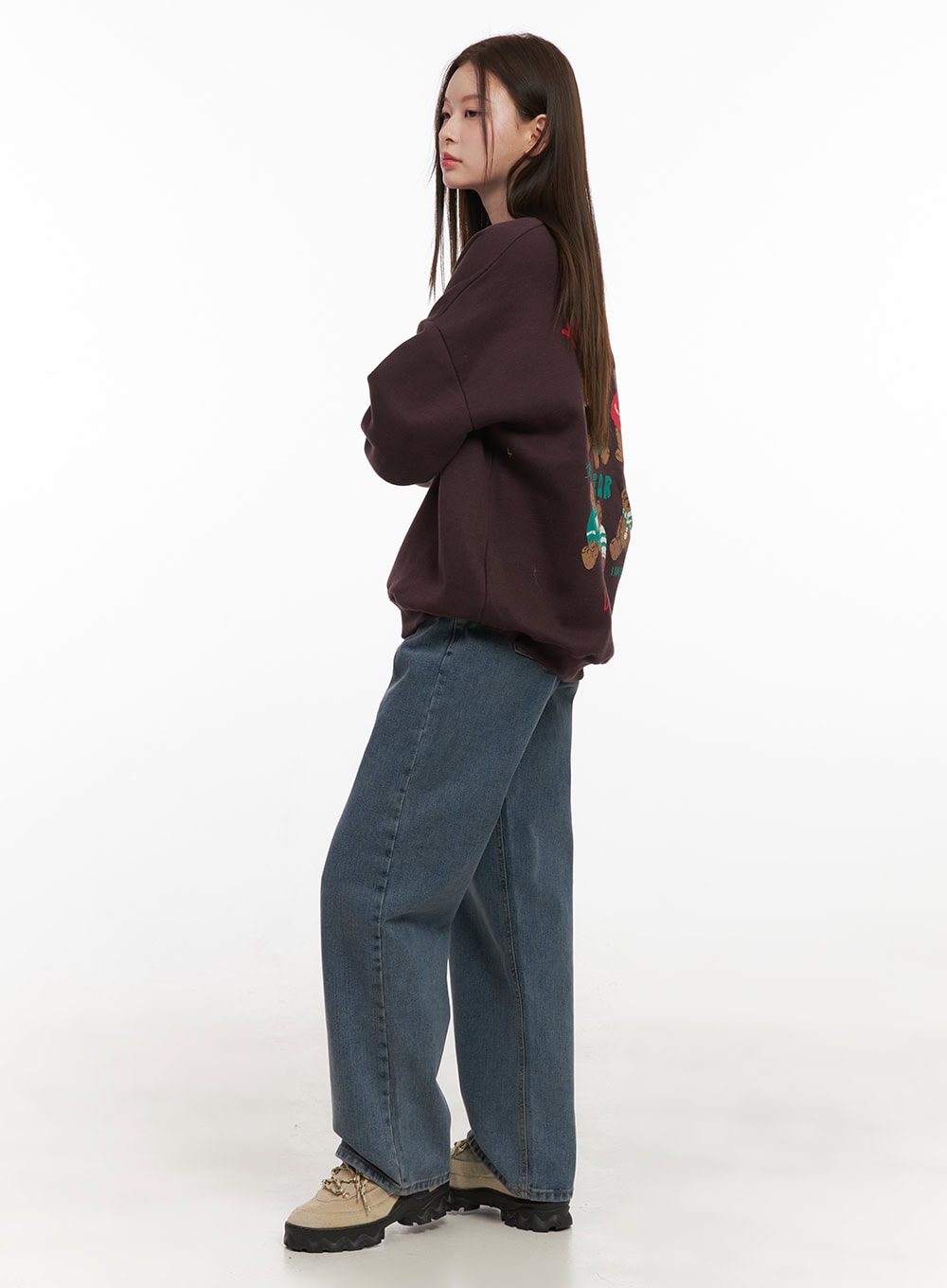 Loose-Fit Graphic Bear Crew Neck OD412