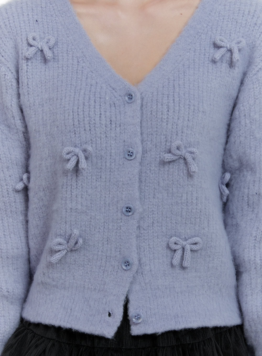 Ribboned V-Neck Cardigan OO407