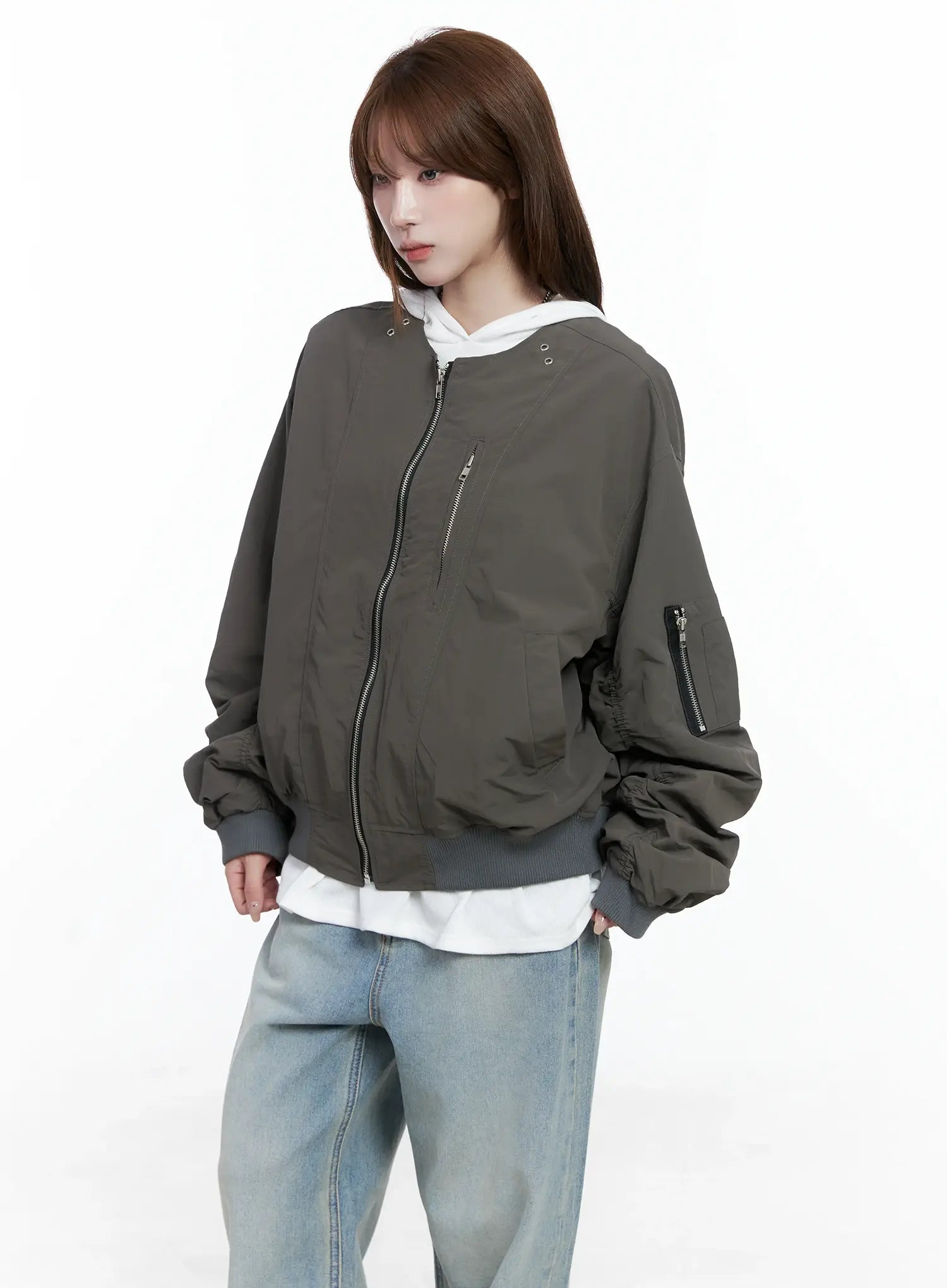 Casual Zip-Up Bomber Jacket CS501