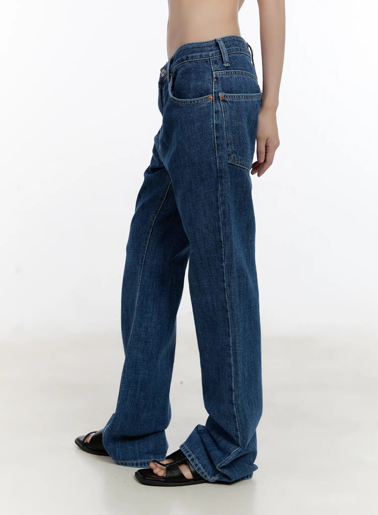 Wonhee Loose Flared Dark-Wash Jeans CL507