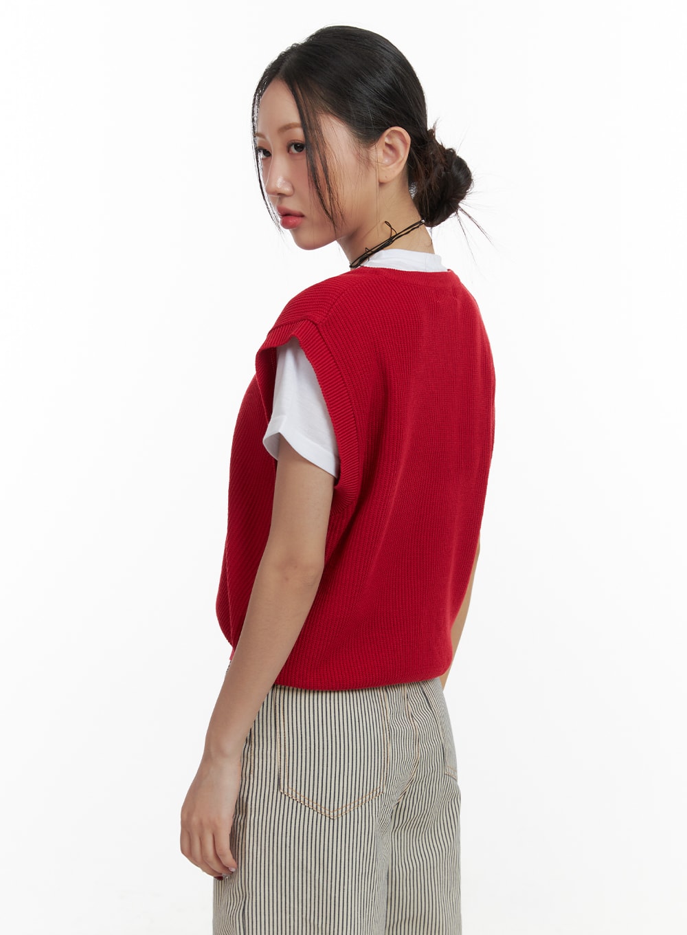 V-Neck Knit Sweater Vest OA419