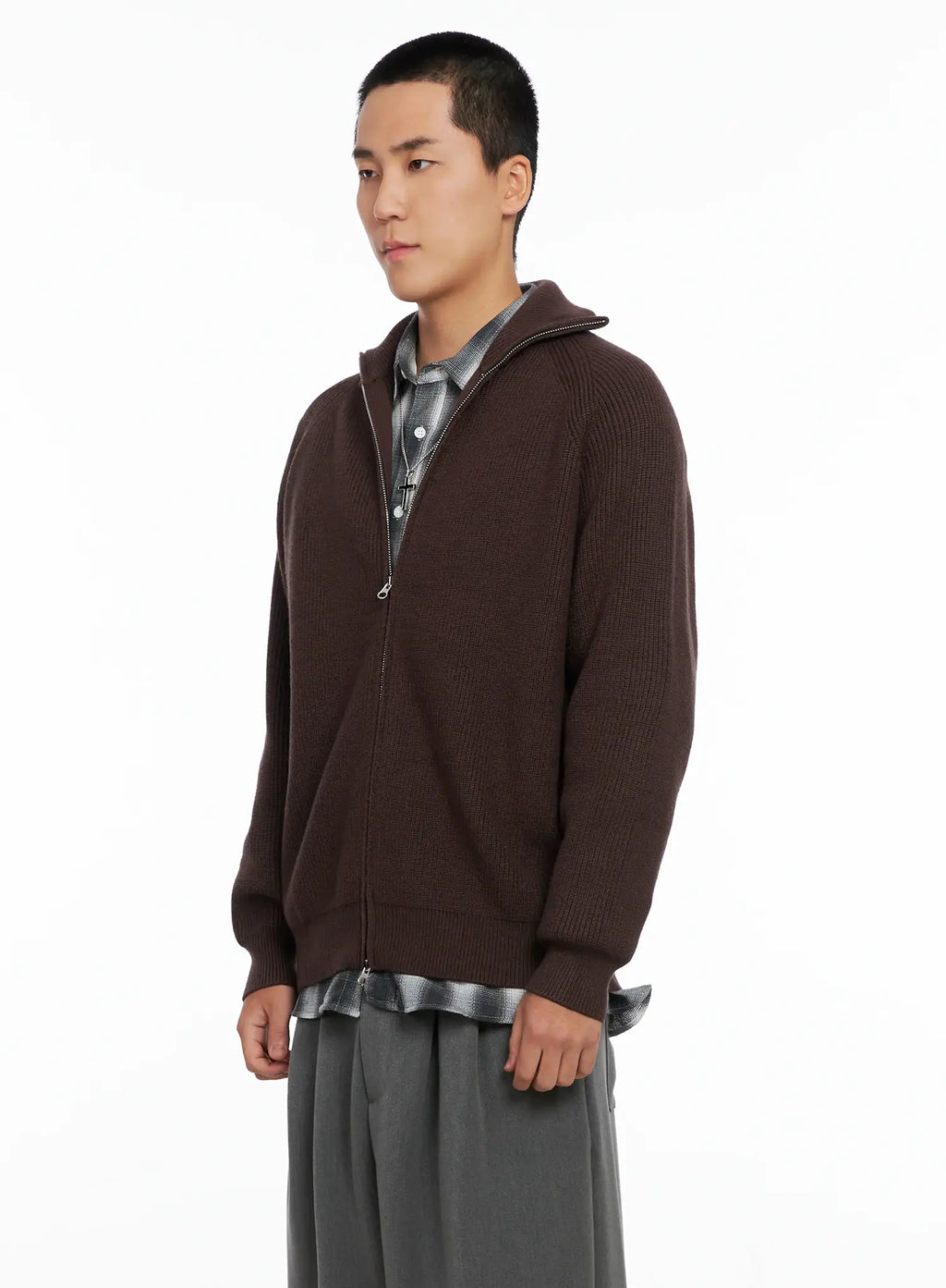 Men's Knit Zip-Up Sweater IS502