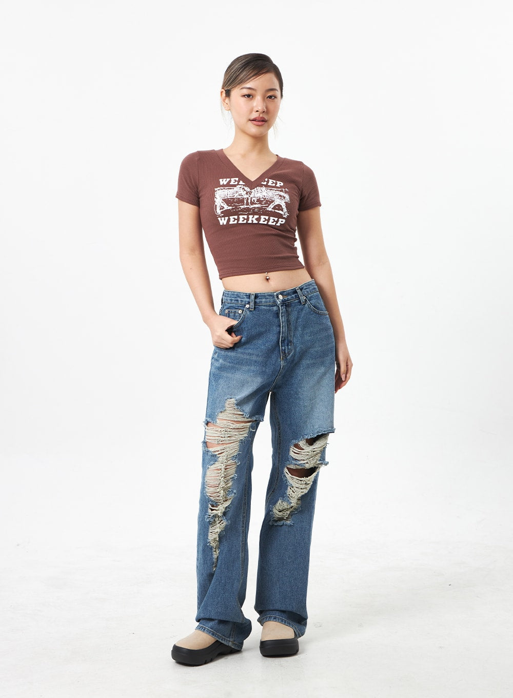 Wide Ripped Jeans CA304