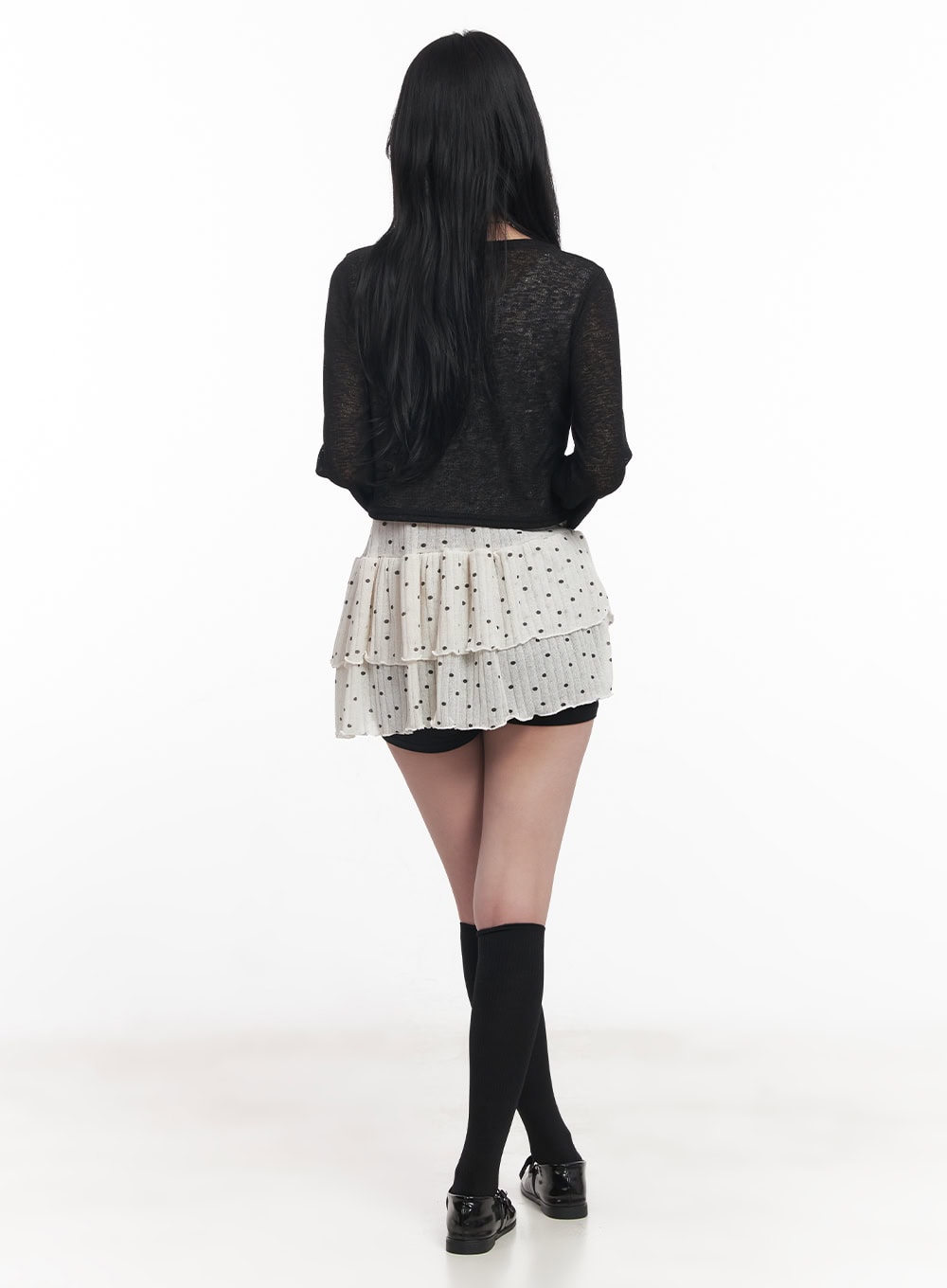 Sheer Buttoned Crop Cardigan CY526