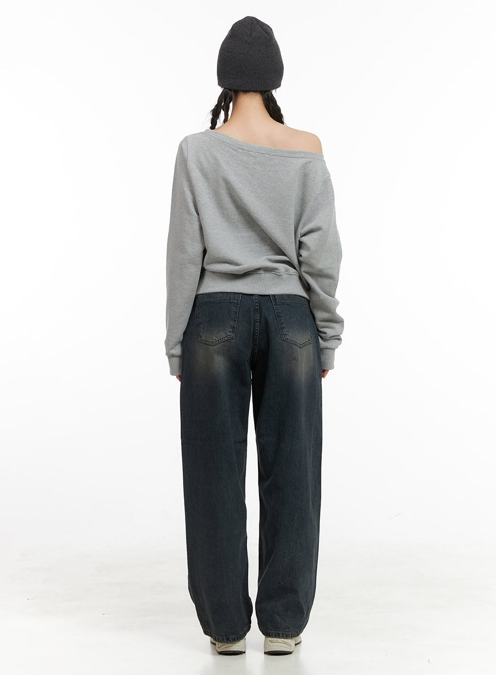 Cozy Lettering Off Shoulder Sweatshirt CG419