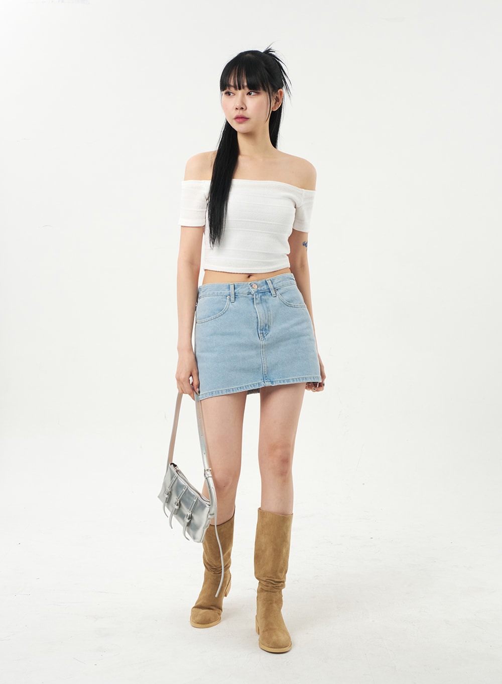 Off-Shoulder Cropped Top CA328