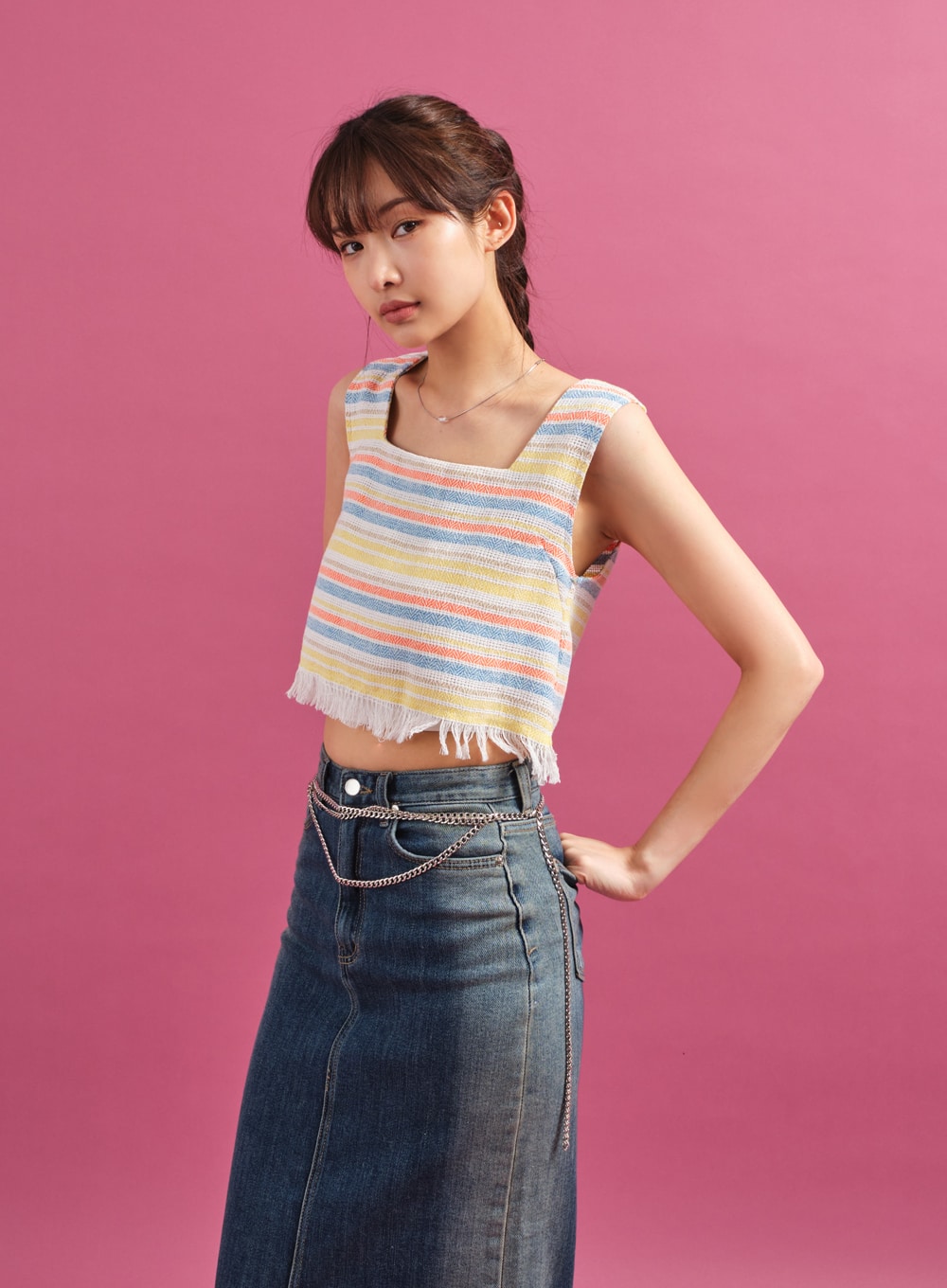 Silver Color Marble Necklace CY16