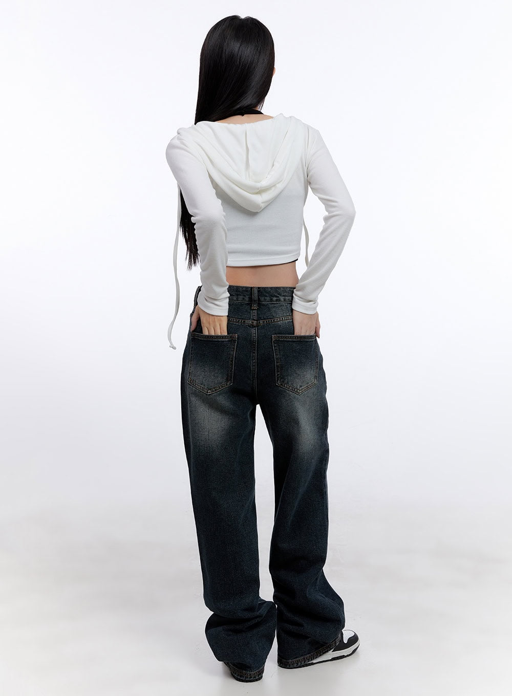 Layered Wrap Cropped Hoodie CJ511