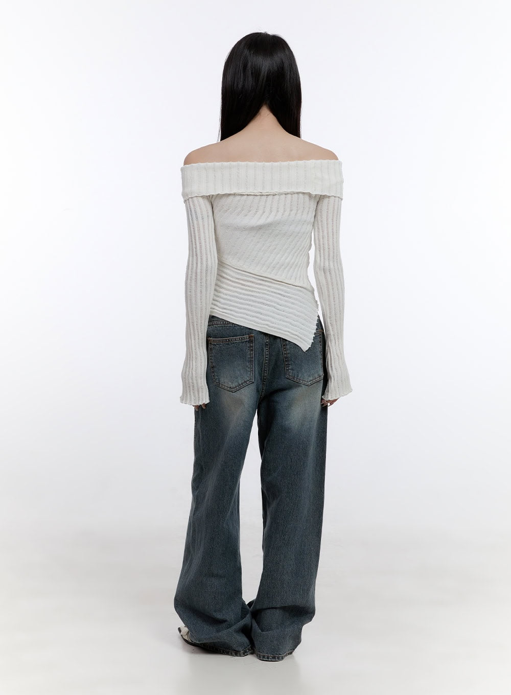 Lucia Stitched Denim Baggy Jeans CO418