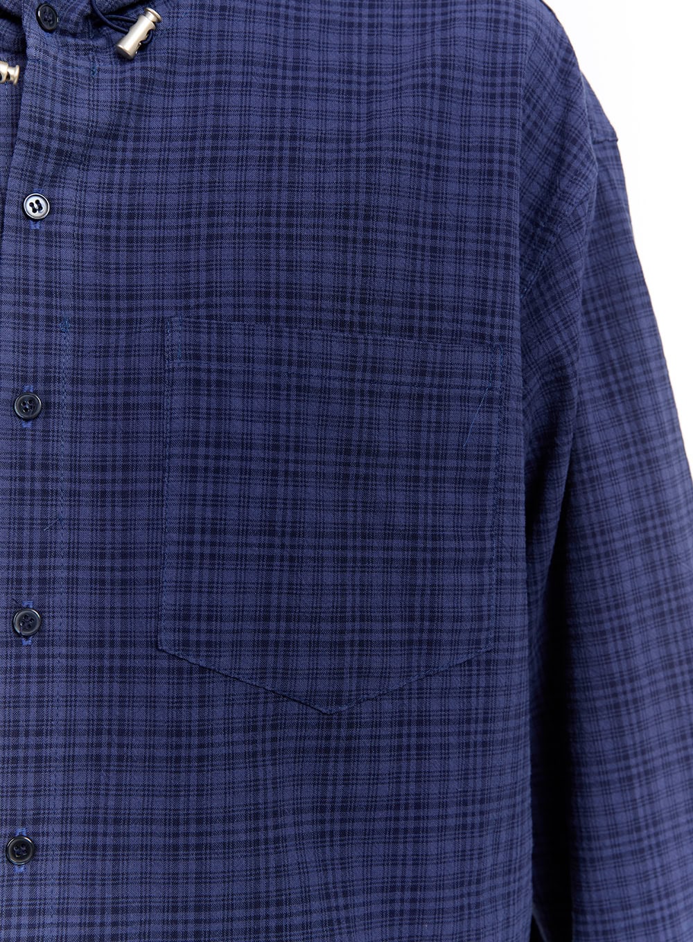 Men's Loose-Fit Plaid Hooded Shirt IM512