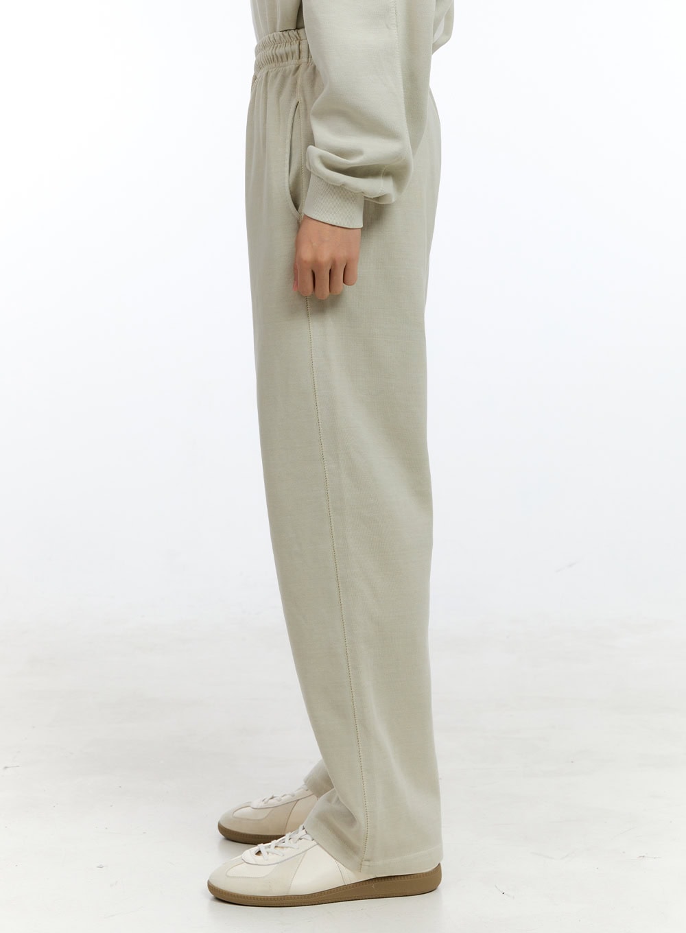 Men's Washed Cotton Sweatpants (Beige) IG422