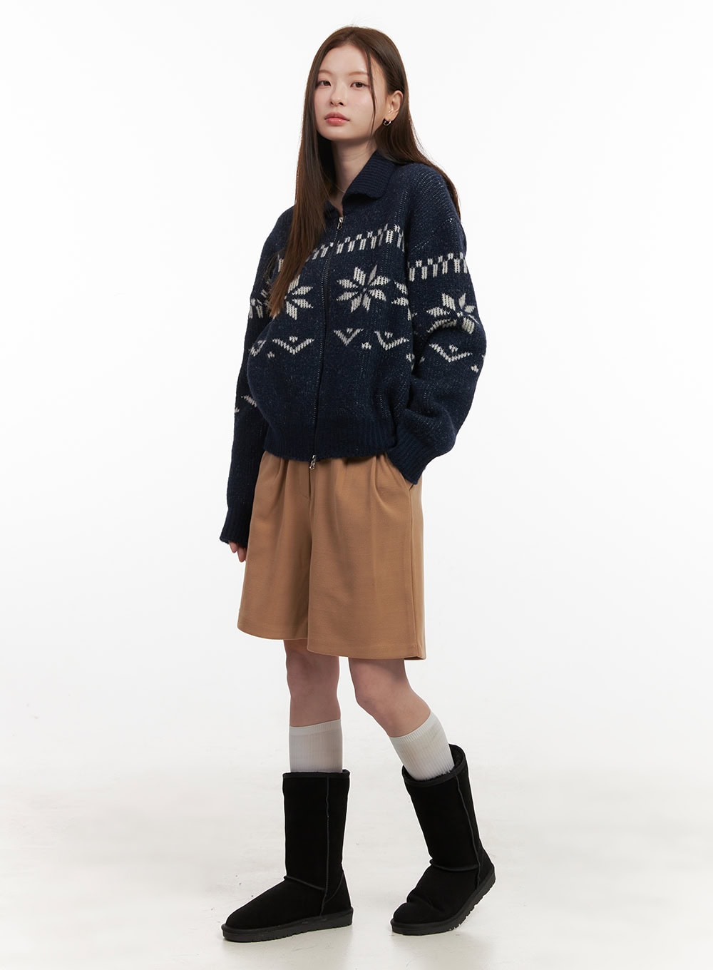 Pintuck Solid Half Pants OD418