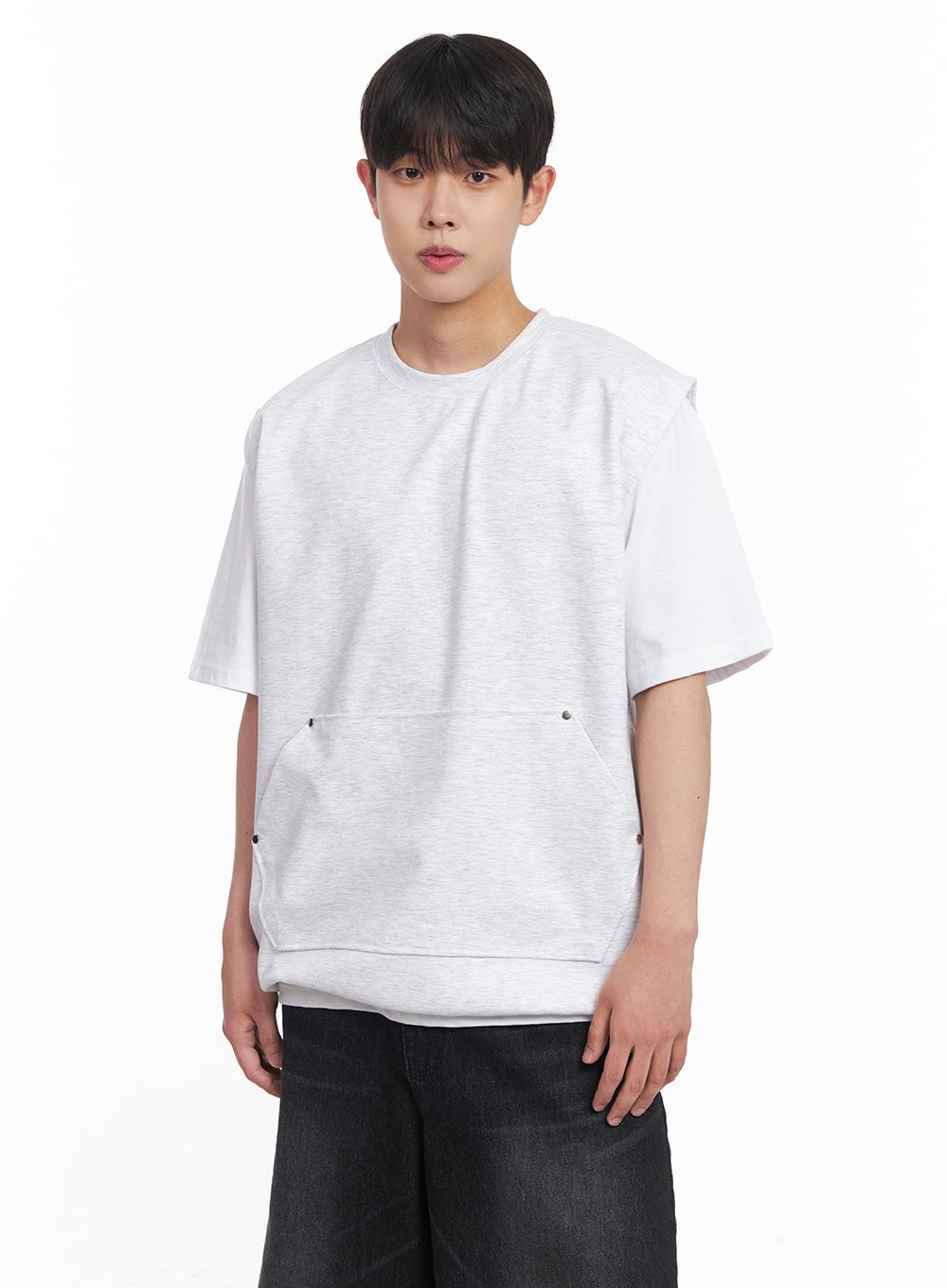 Men's Loose-Fit Cotton Pocketed Vest IY522