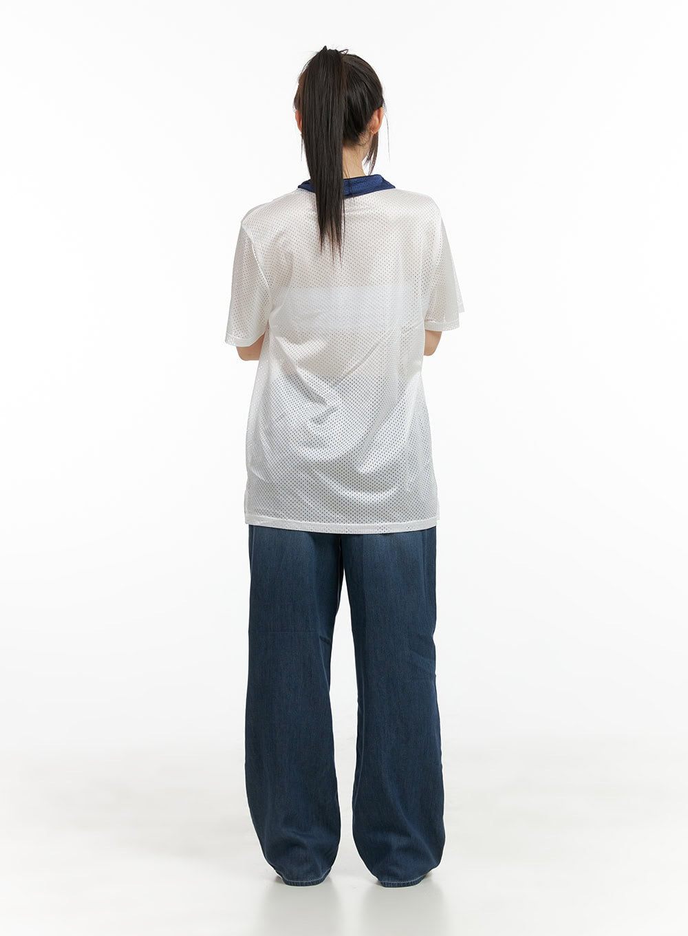 Solid Low Rise Baggy Jeans CL422