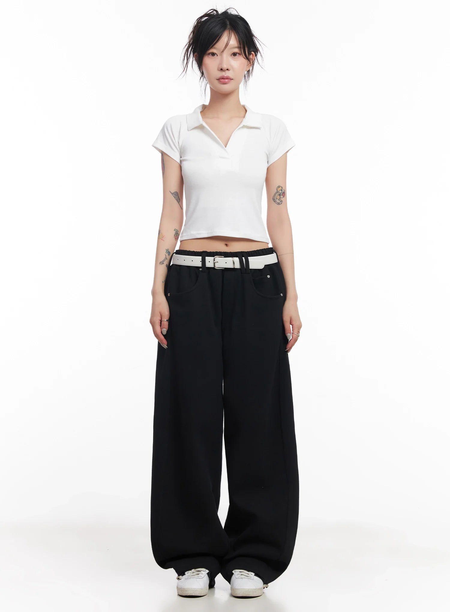 Cropped Collared Tee IC503