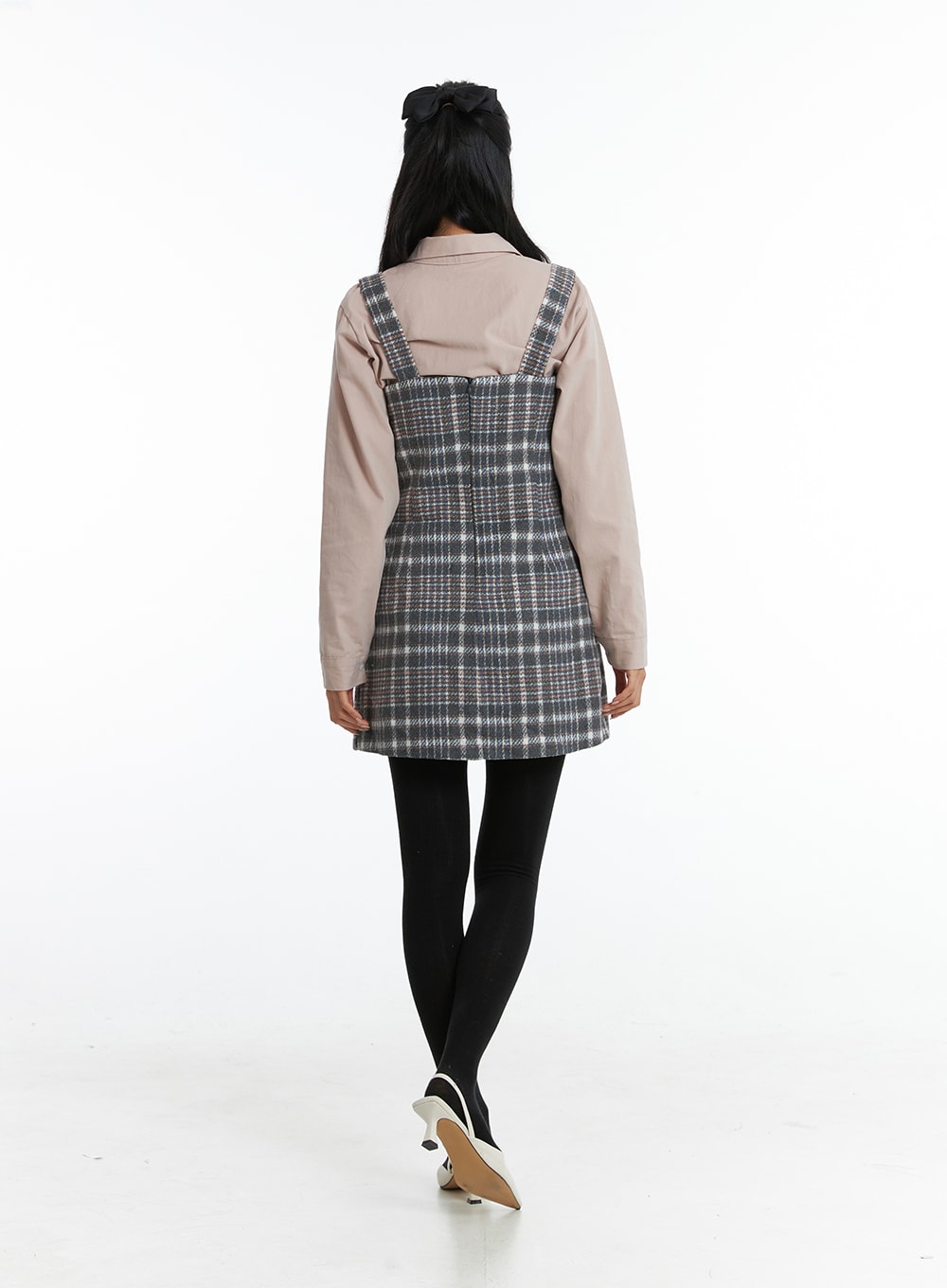 Square Neck Check Mini Dress ON327