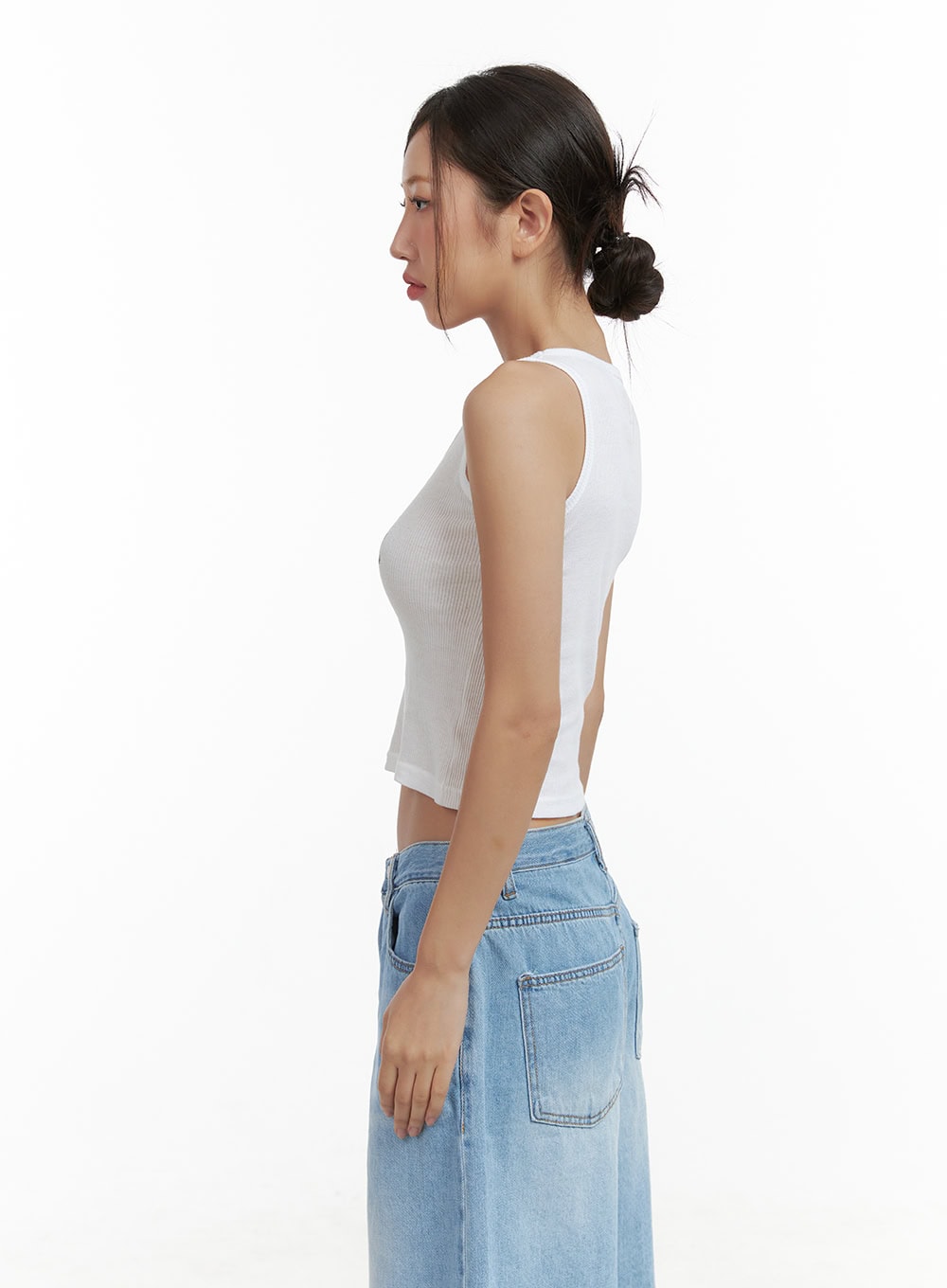 Graphic Cotton Tank Crop Top CL418