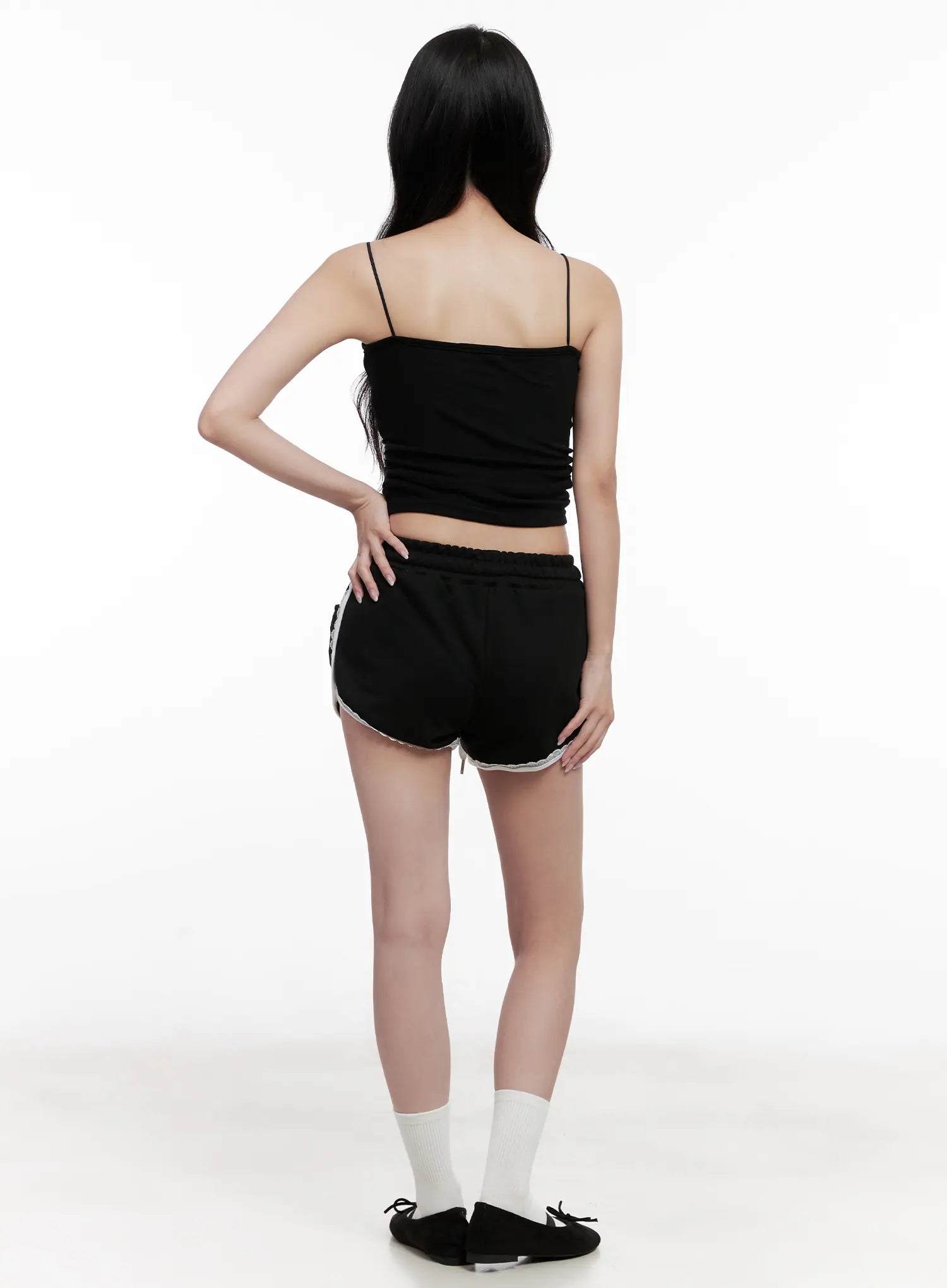 Contrast Lace-Trim Shorts CL516