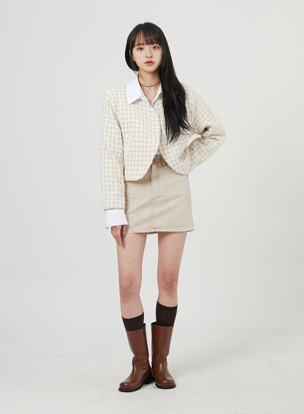 High Waist Cotton Skort OF328