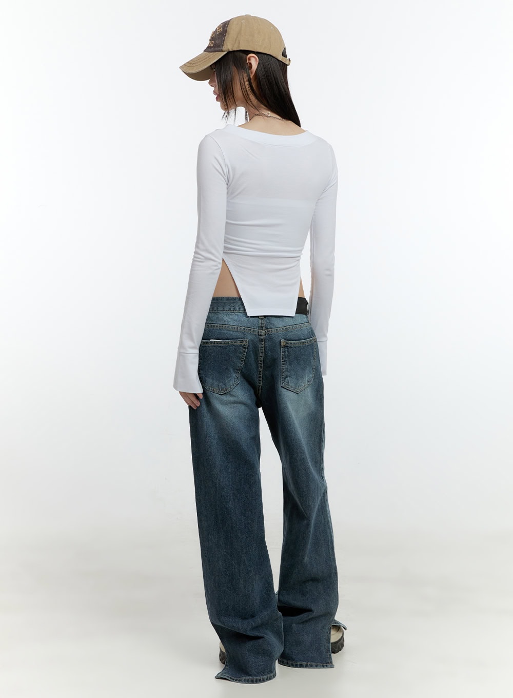 Donna Washed Wide-Leg Jeans CF507