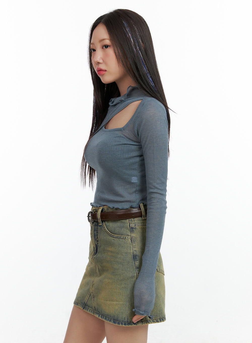 Sheer Crop Long Sleeve Tee OL408