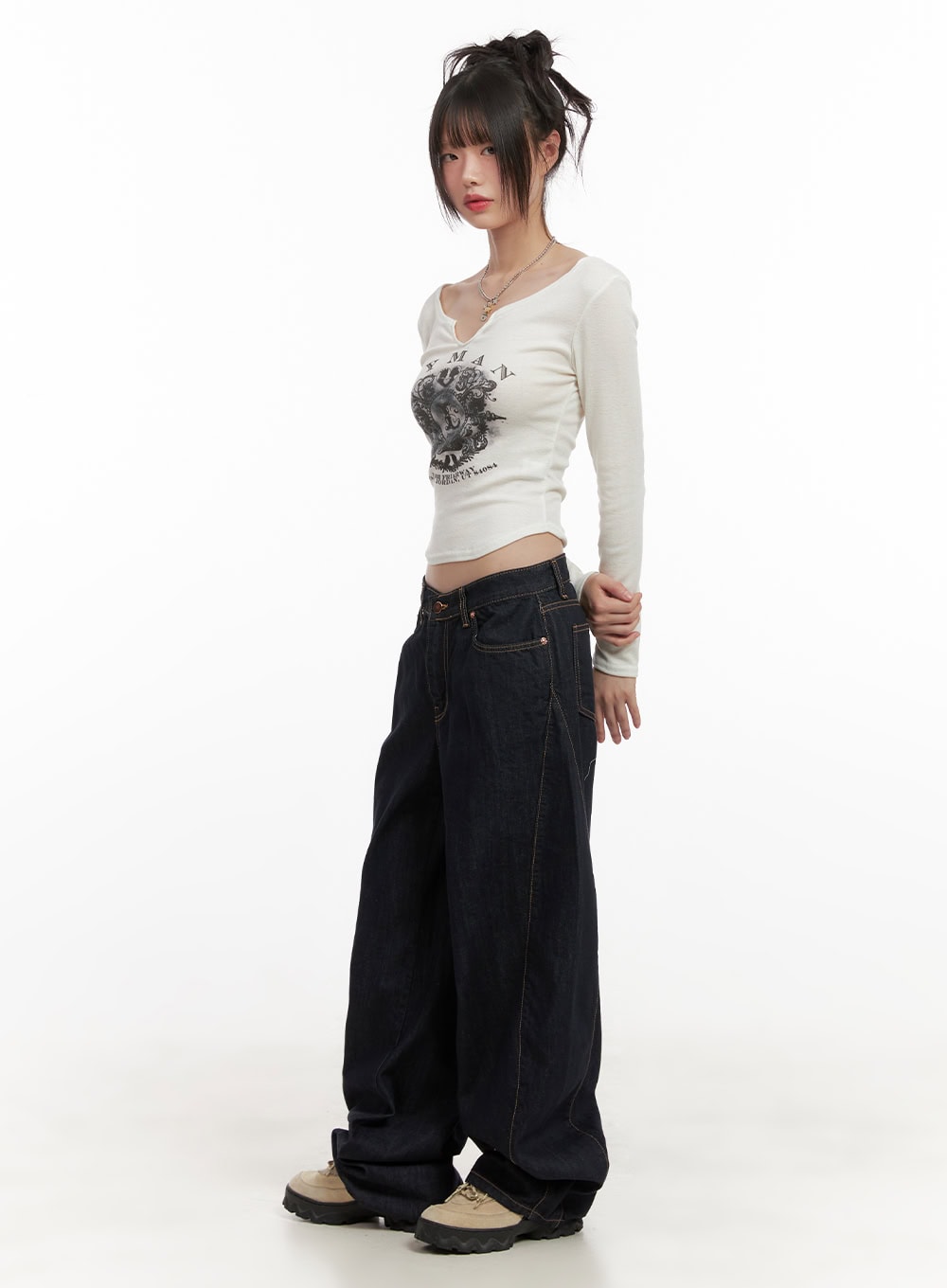 Fernanda Balloon-Fit Baggy Jeans CJ502