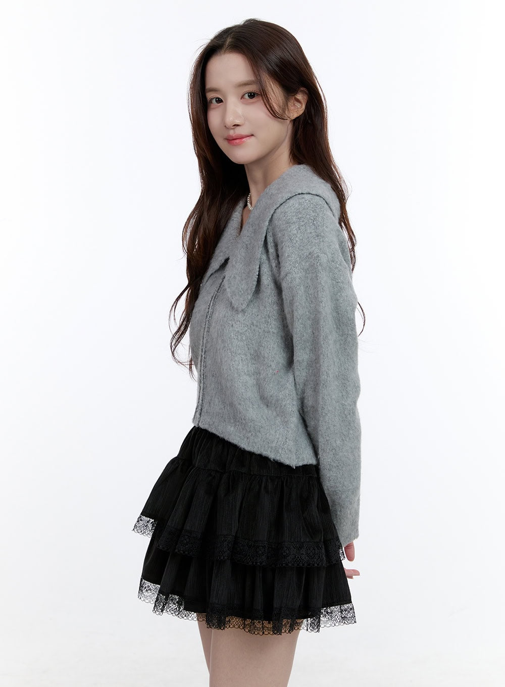 Cozy Collar Big Knit Cardigan OO407