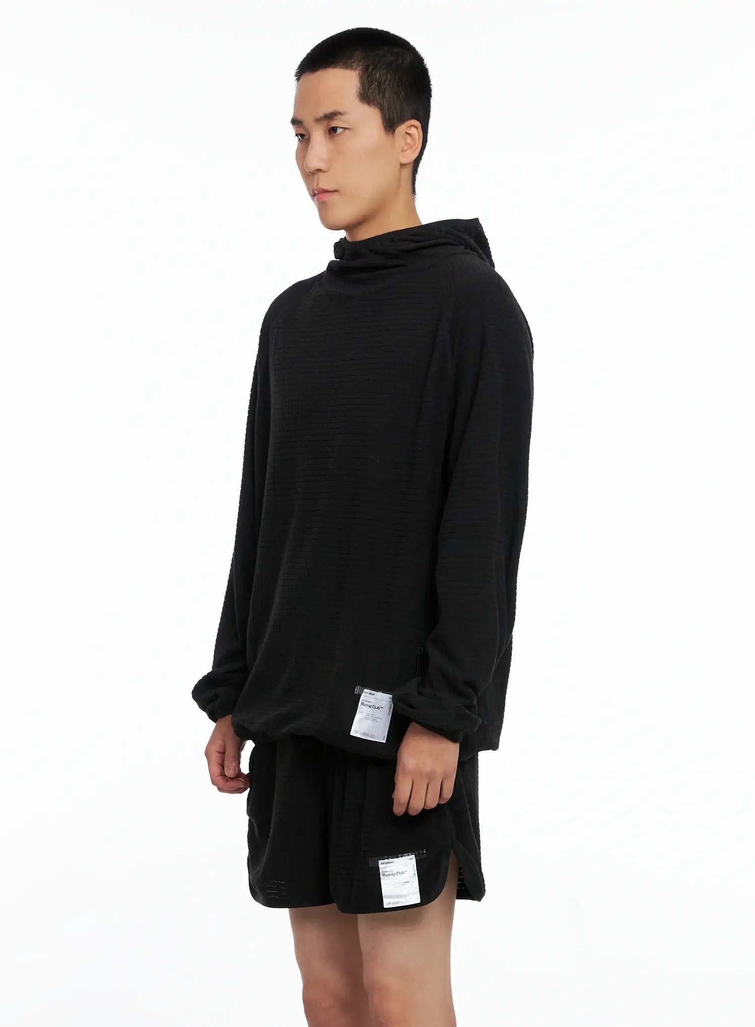 Men's Logo Detail Long Sleeve Hoodie IS502