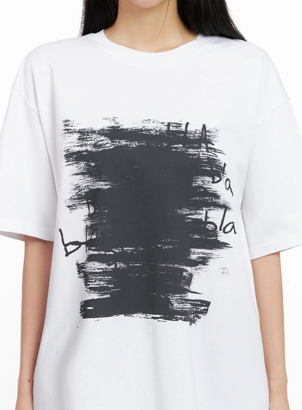 Brushstroke Graphic Oversized Tee IG508