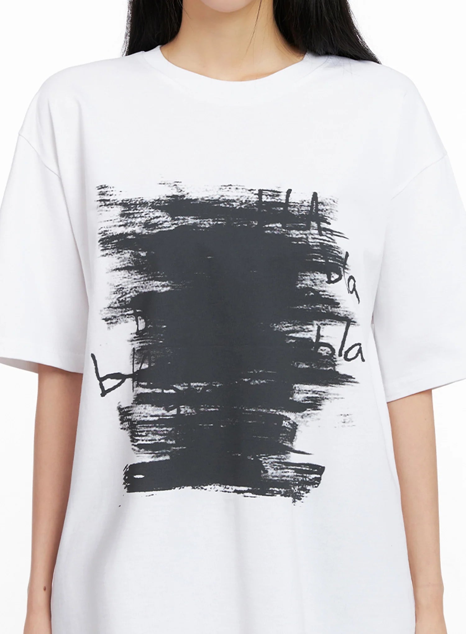 Brushstroke Graphic Oversized Tee IG508