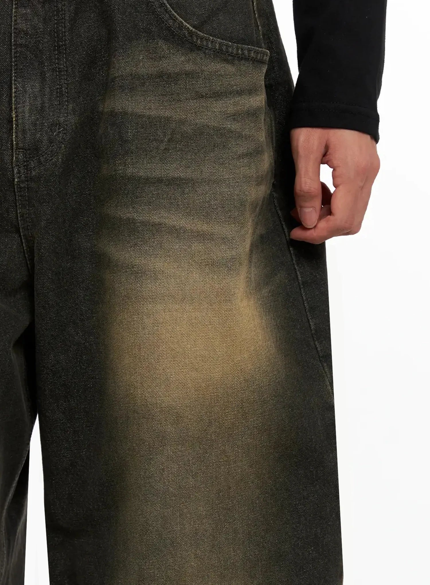 Men's Vintage Fade Wide-Leg Jeans IO516