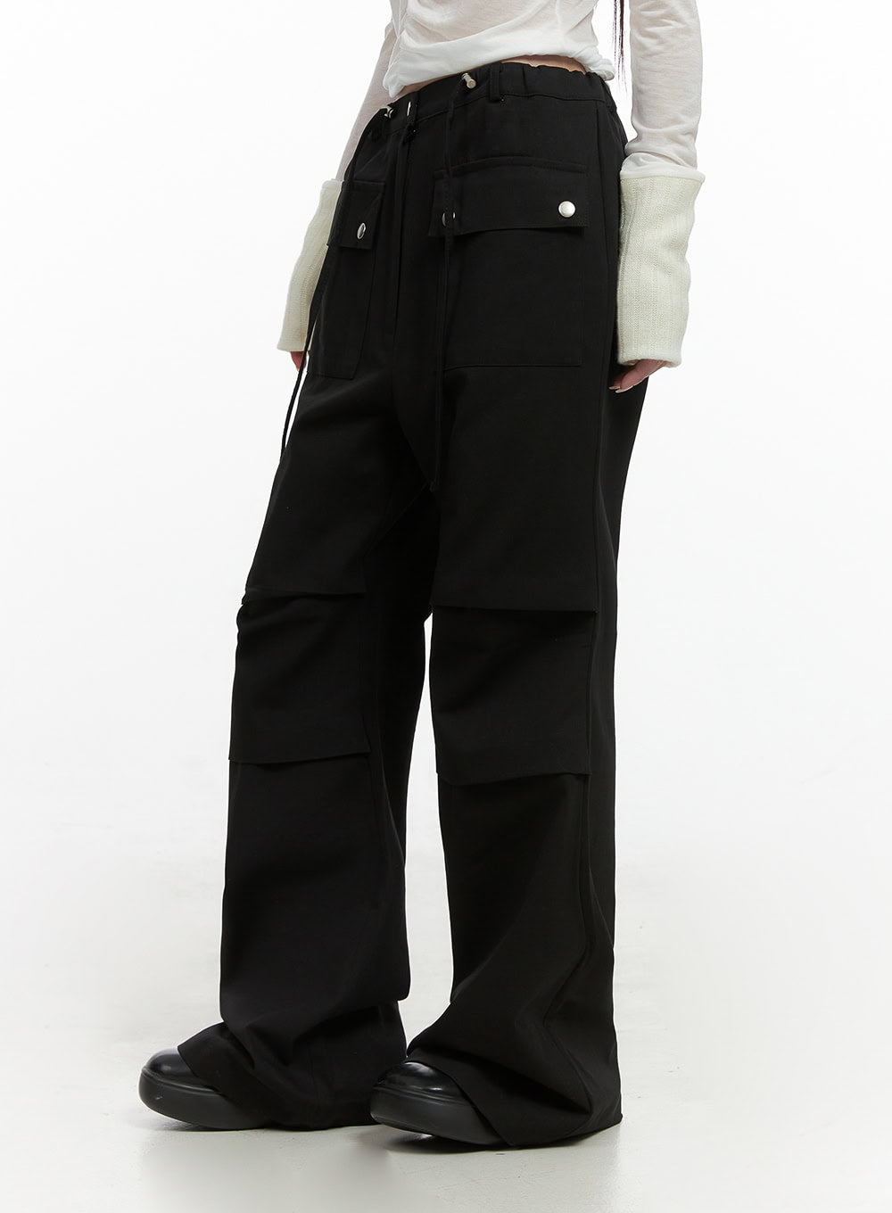 String Boot-Cut Parachuate Pants CS430