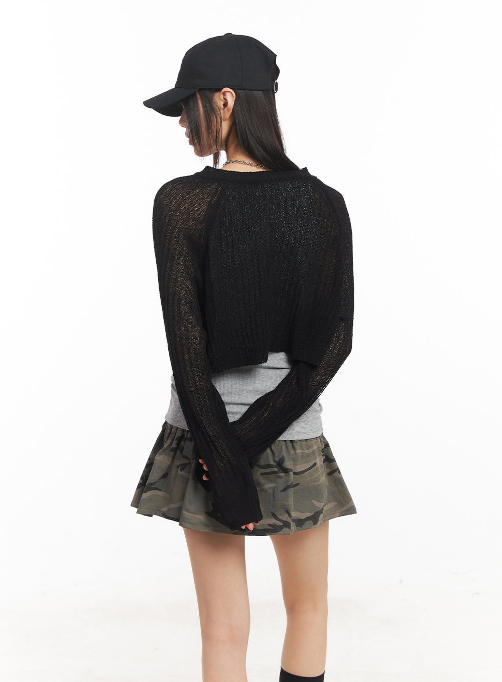 Knit Mesh Bolero Top CA522