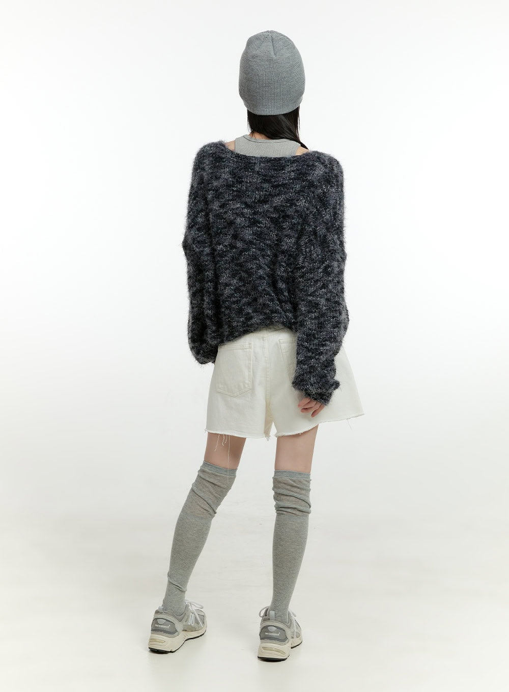 Destroyed Hem Wide Fit Cotton Shorts CG401