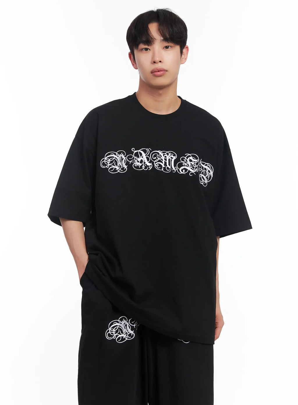 Men's Embroidered Graphic Tee IU518