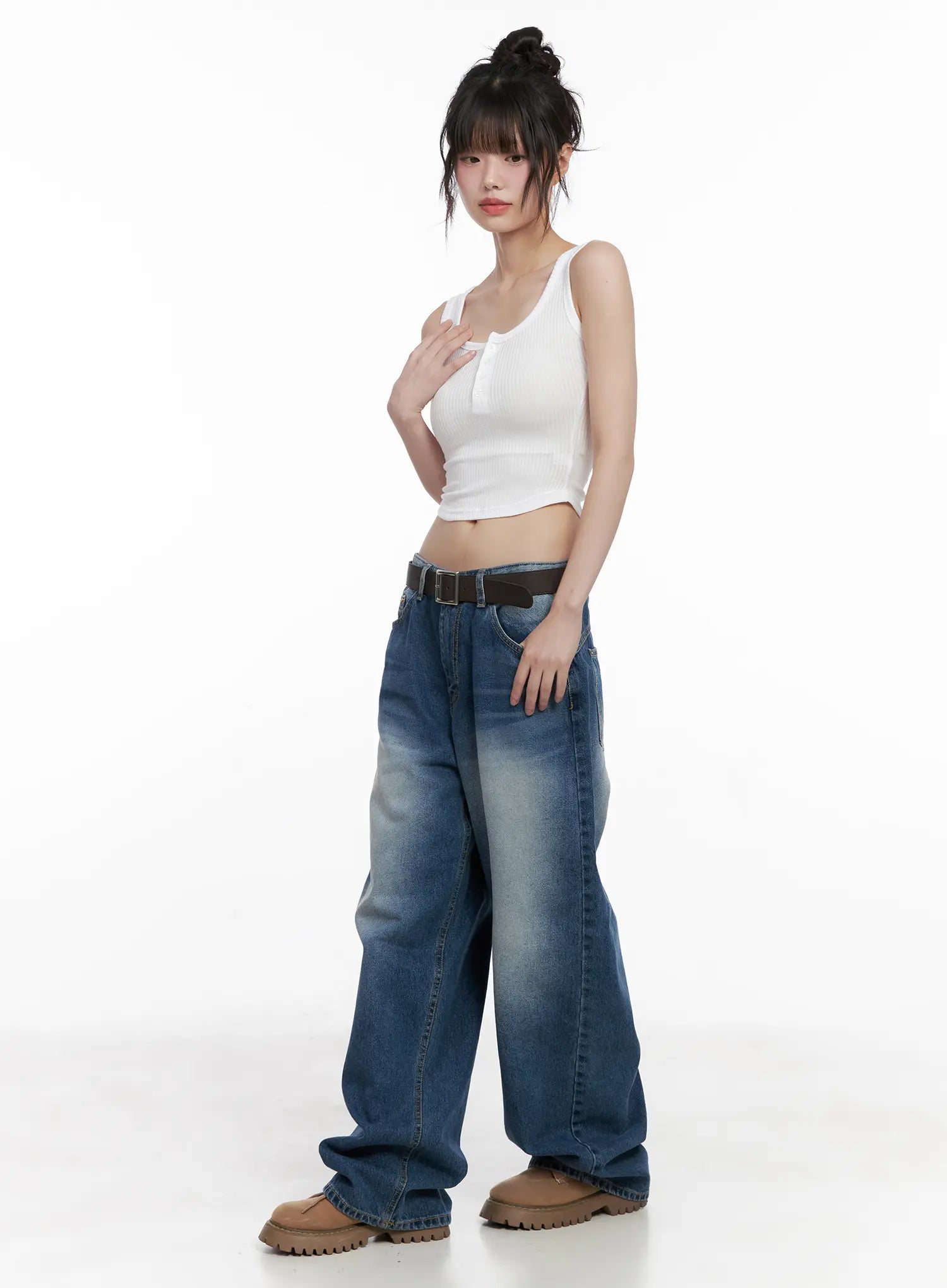 Aylani Washed Embroidered Jeans CG518